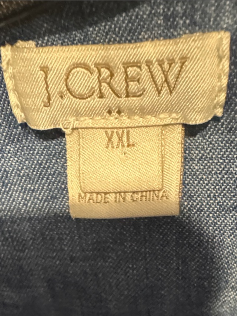 J. Crew Denim Short-Sleeve Button-Neck Shirt in Blue - Picture 3 of 3